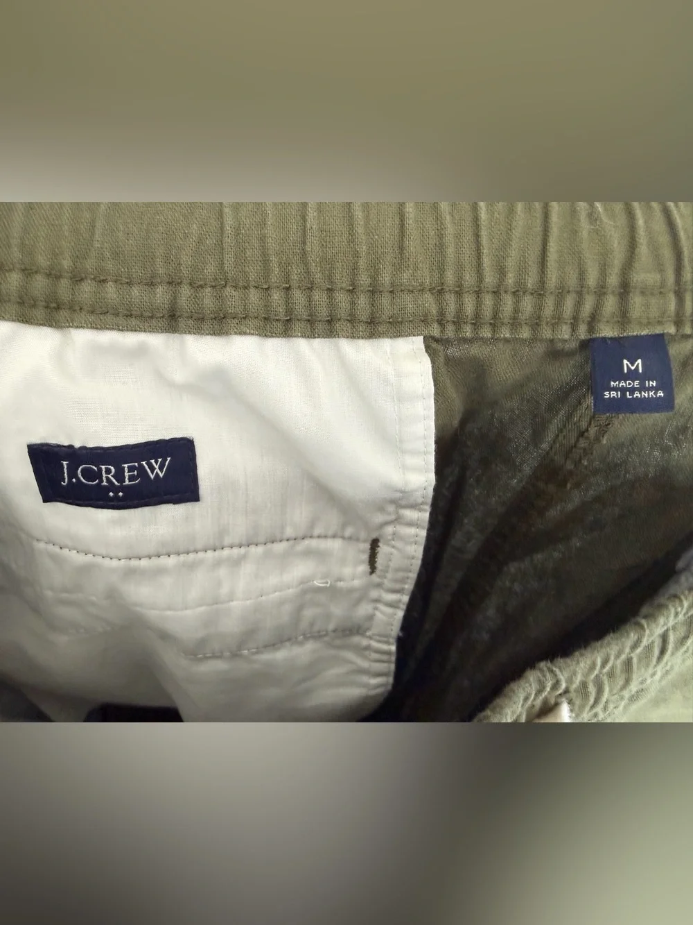 J. Crew Olive Green Drawstring Chinos
